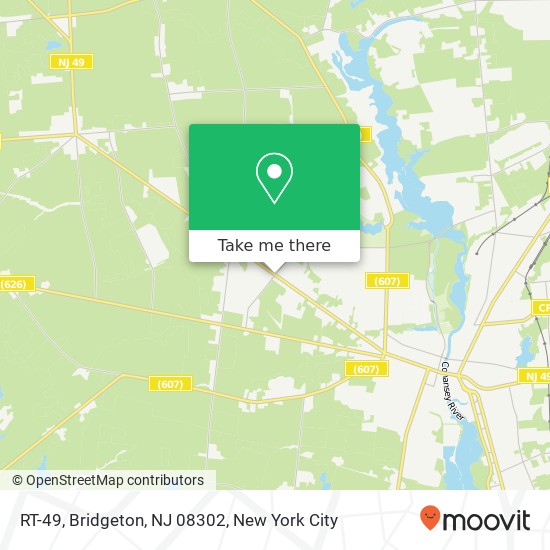 Mapa de RT-49, Bridgeton, NJ 08302