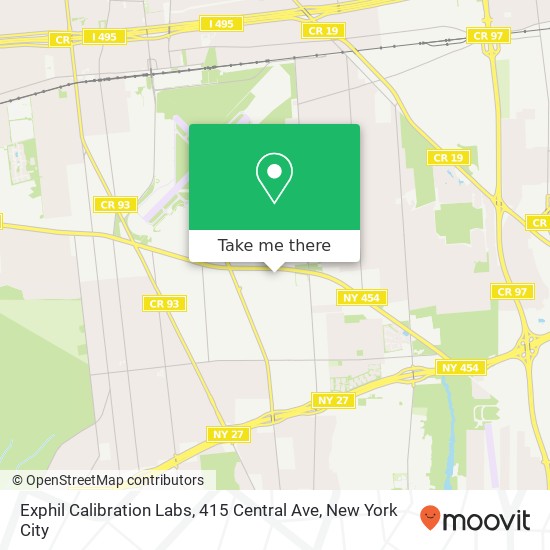 Mapa de Exphil Calibration Labs, 415 Central Ave