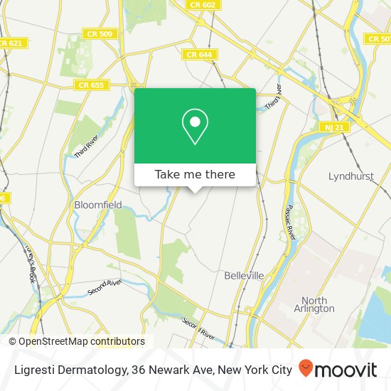 Ligresti Dermatology, 36 Newark Ave map