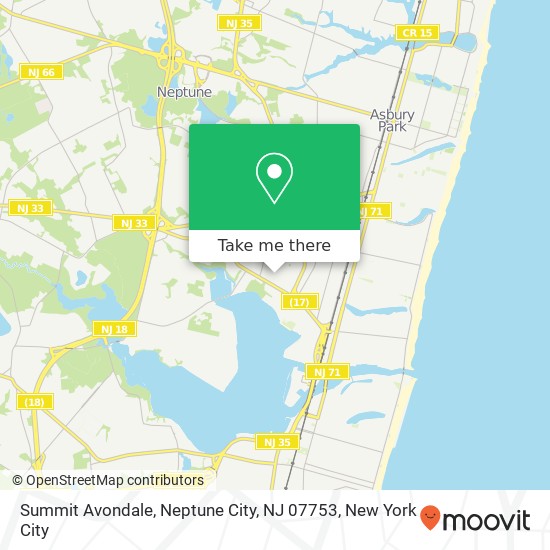 Mapa de Summit Avondale, Neptune City, NJ 07753