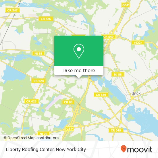 Liberty Roofing Center map