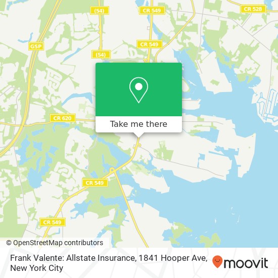 Frank Valente: Allstate Insurance, 1841 Hooper Ave map