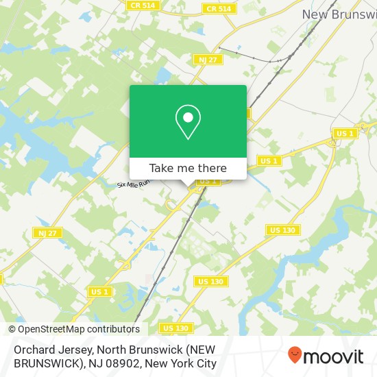 Mapa de Orchard Jersey, North Brunswick (NEW BRUNSWICK), NJ 08902