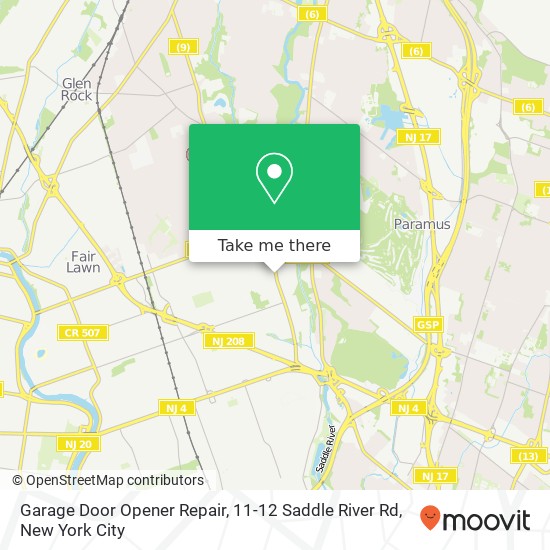 Garage Door Opener Repair, 11-12 Saddle River Rd map