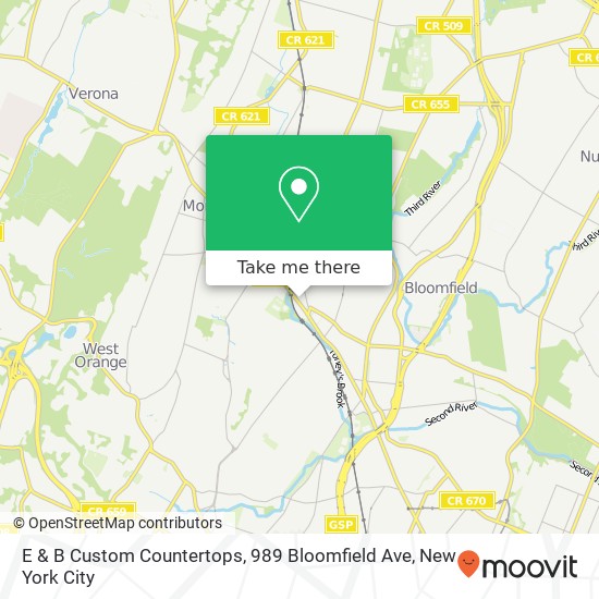 E & B Custom Countertops, 989 Bloomfield Ave map