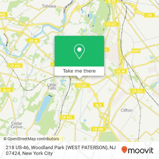 218 US-46, Woodland Park (WEST PATERSON), NJ 07424 map