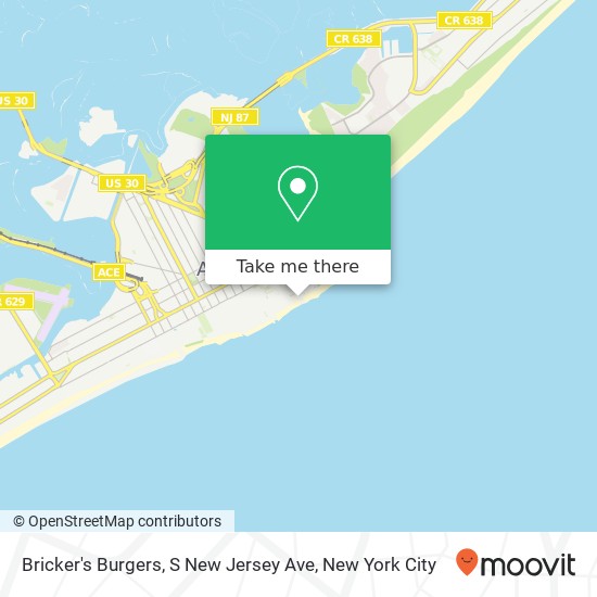 Mapa de Bricker's Burgers, S New Jersey Ave