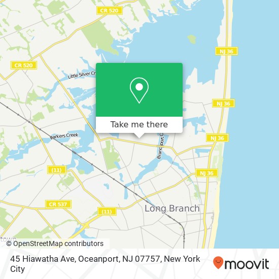 45 Hiawatha Ave, Oceanport, NJ 07757 map