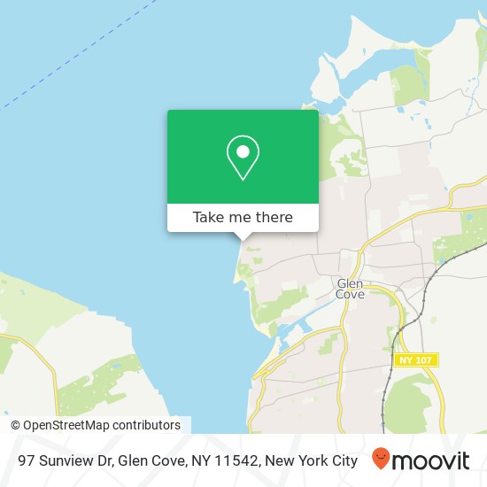 Mapa de 97 Sunview Dr, Glen Cove, NY 11542
