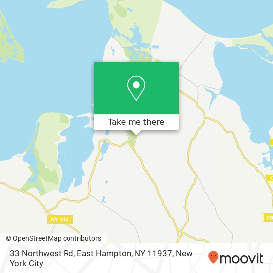 Mapa de 33 Northwest Rd, East Hampton, NY 11937