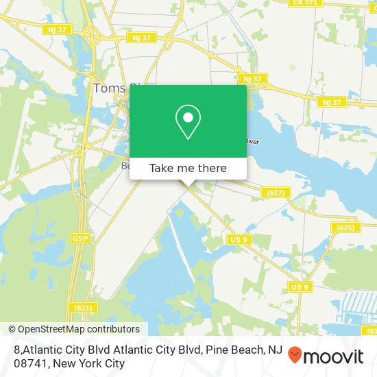 Mapa de 8,Atlantic City Blvd Atlantic City Blvd, Pine Beach, NJ 08741