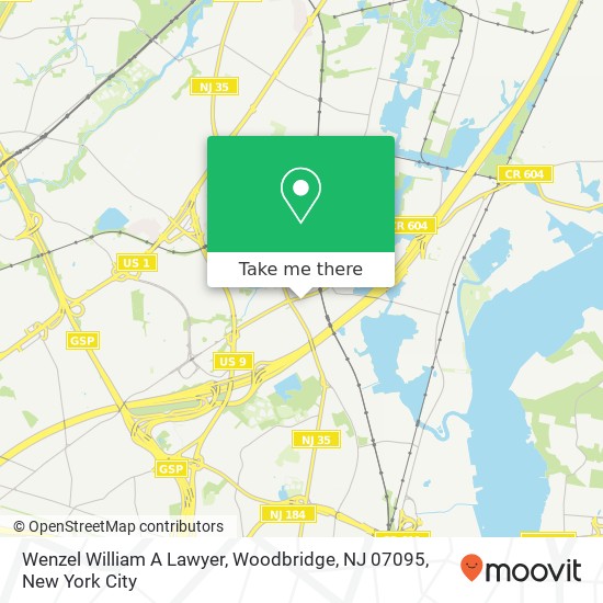 Mapa de Wenzel William A Lawyer, Woodbridge, NJ 07095