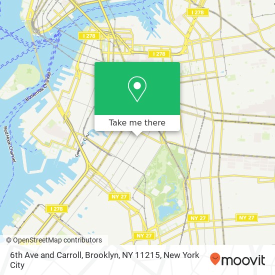 6th Ave and Carroll, Brooklyn, NY 11215 map
