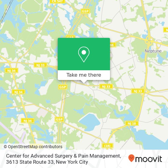 Mapa de Center for Advanced Surgery & Pain Management, 3613 State Route 33