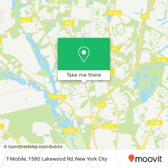T-Mobile, 1580 Lakewood Rd map