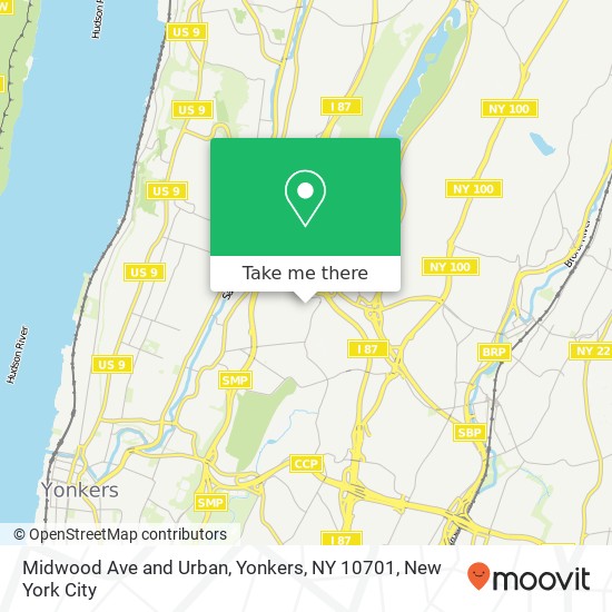 Midwood Ave and Urban, Yonkers, NY 10701 map