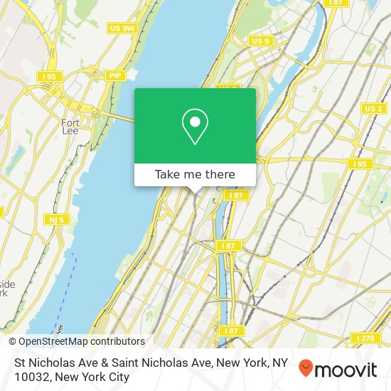 Mapa de St Nicholas Ave & Saint Nicholas Ave, New York, NY 10032