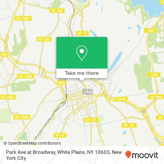 Mapa de Park Ave at Broadway, White Plains, NY 10603