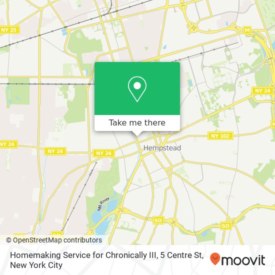 Mapa de Homemaking Service for Chronically III, 5 Centre St