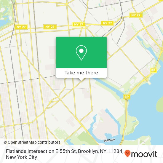 Mapa de Flatlands intersection E 55th St, Brooklyn, NY 11234