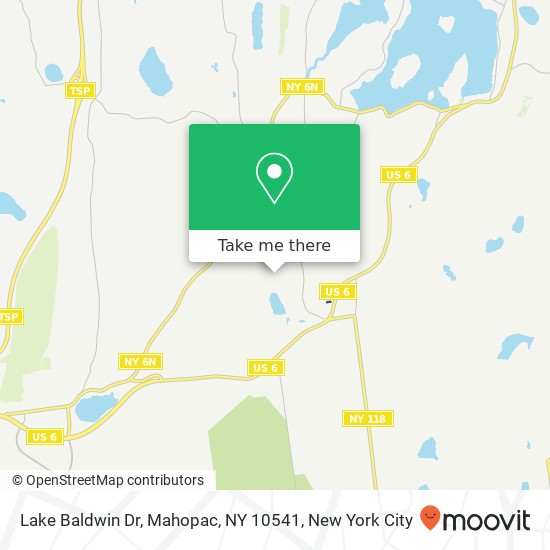 Mapa de Lake Baldwin Dr, Mahopac, NY 10541
