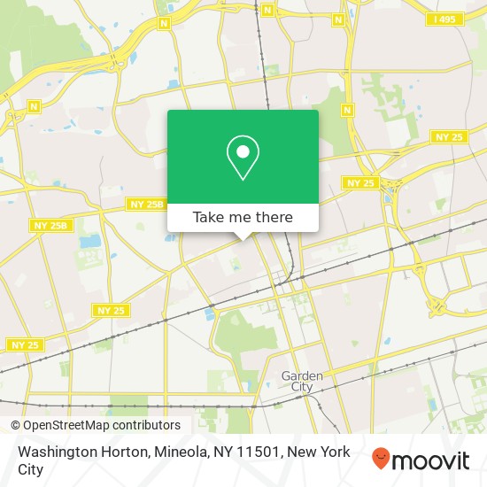 Mapa de Washington Horton, Mineola, NY 11501