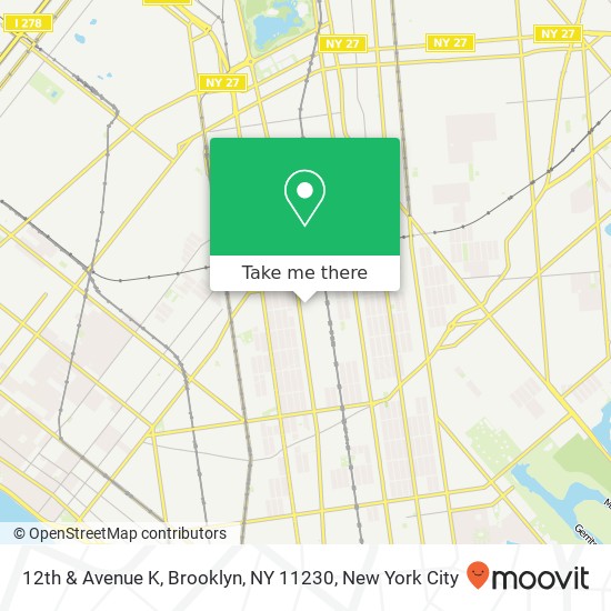 Mapa de 12th & Avenue K, Brooklyn, NY 11230