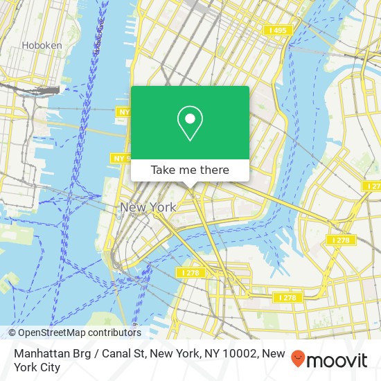 Manhattan Brg / Canal St, New York, NY 10002 map