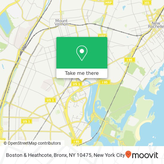 Mapa de Boston & Heathcote, Bronx, NY 10475
