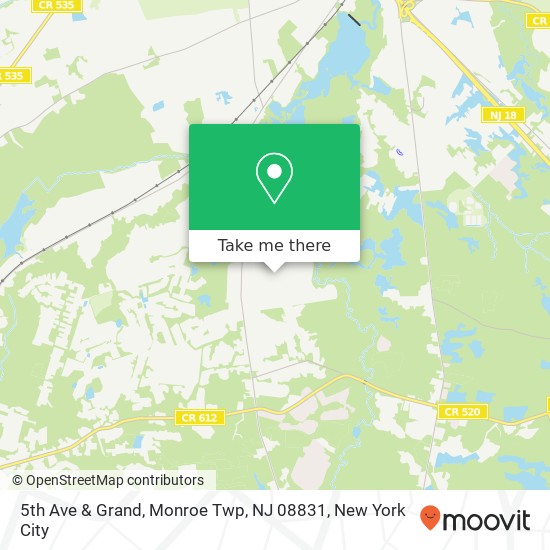 Mapa de 5th Ave & Grand, Monroe Twp, NJ 08831