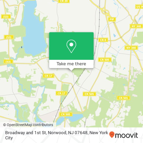 Mapa de Broadway and 1st St, Norwood, NJ 07648