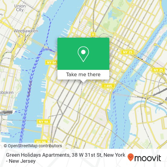 Green Holidays Apartments, 38 W 31st St map