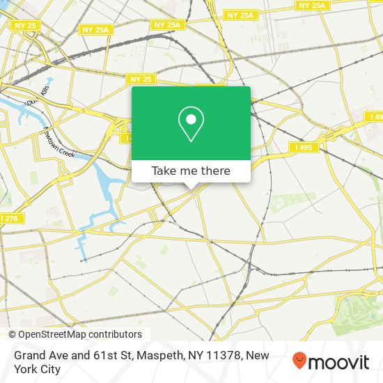 Mapa de Grand Ave and 61st St, Maspeth, NY 11378
