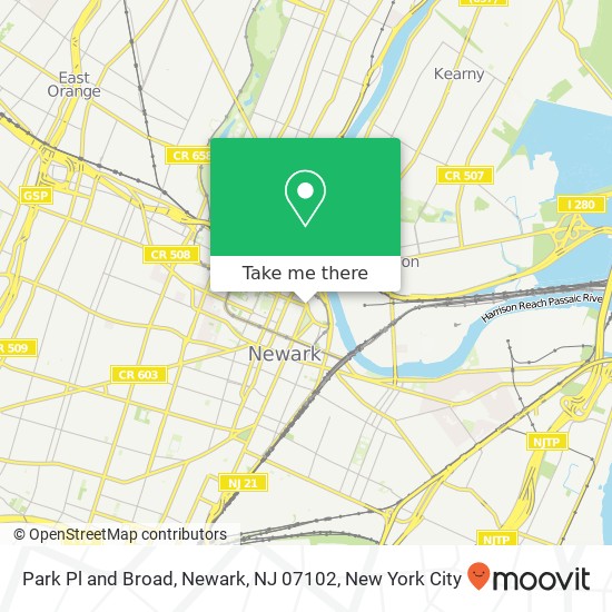 Mapa de Park Pl and Broad, Newark, NJ 07102