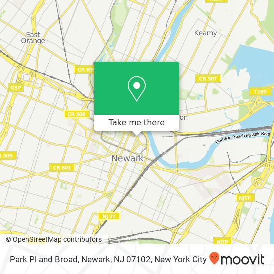 Park Pl and Broad, Newark, NJ 07102 map