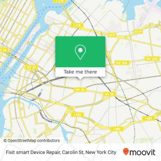 Mapa de Fixit smart Device Repair, Carolin St