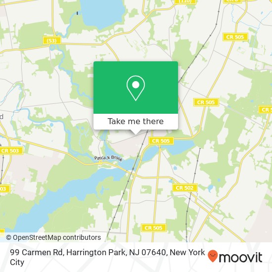 Mapa de 99 Carmen Rd, Harrington Park, NJ 07640