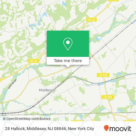 Mapa de 28 Hallock, Middlesex, NJ 08846