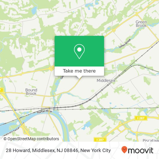 Mapa de 28 Howard, Middlesex, NJ 08846