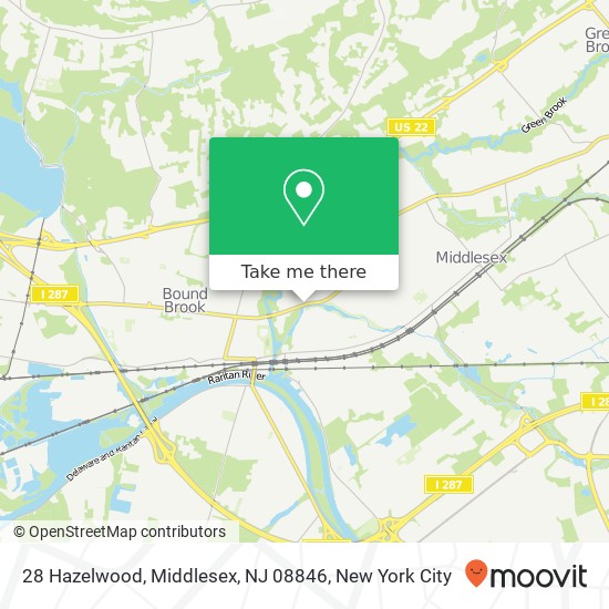 Mapa de 28 Hazelwood, Middlesex, NJ 08846