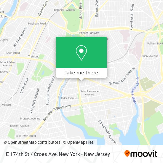 E 174th St / Croes Ave map