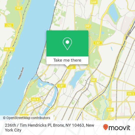 236th / Tim Hendricks Pl, Bronx, NY 10463 map
