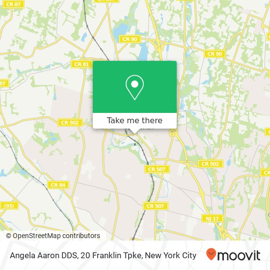 Mapa de Angela Aaron DDS, 20 Franklin Tpke