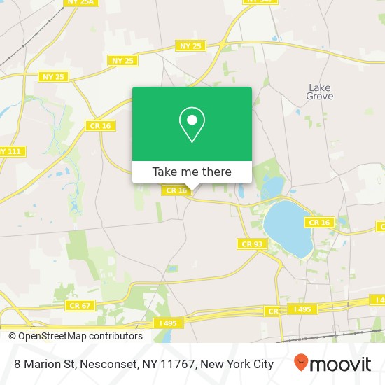 Mapa de 8 Marion St, Nesconset, NY 11767