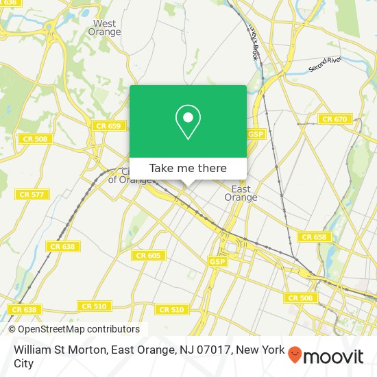 Mapa de William St Morton, East Orange, NJ 07017