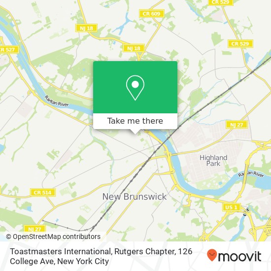 Toastmasters International, Rutgers Chapter, 126 College Ave map