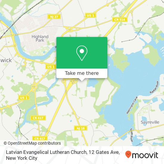 Latvian Evangelical Lutheran Church, 12 Gates Ave map