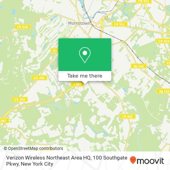 Verizon Wireless Northeast Area HQ, 100 Southgate Pkwy map