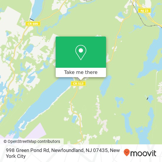 Mapa de 998 Green Pond Rd, Newfoundland, NJ 07435