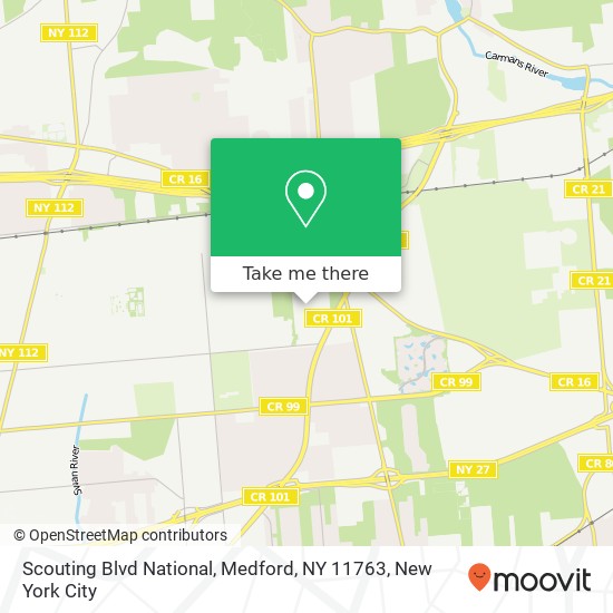 Mapa de Scouting Blvd National, Medford, NY 11763